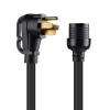 imageCable Matters 4 Prong 30 AMP to 50 AMP RV Adapter  15ft NEMA 1450P to L1430R 50A to 30A Generator Adapter RV Cord Black