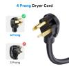 imageCable Matters 4 Prong Dryer Cord  6ft Supports 30A250V7500W 10AWG NEMA 1430P to 4 Wire Dryer Power Cord6 ft
