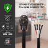 imageCable Matters 4 Prong to 4 Wire Range Cord  4ft Heavy Duty 68 AWG 50 Amp Cord Compatible with Tesla ChargerEV Charger  J1772 Charger NEMA 1450P to 4Wire4 ft