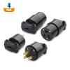 imageCable Matters 4Pack 3 Prong Extension Cord Plug Replacement UL Listed 2X NEMA 515R and 2X NEMA 515P Replacement Plugs  Extension Cord Ends in BrownBlack