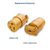 imageCable Matters 4Pack 3 Prong Extension Cord Plug Replacement UL Listed 2X NEMA 515R and 2X NEMA 515P Replacement Plugs  Extension Cord Ends in BrownBrown