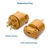 imageCable Matters 4Pack 3 Prong Extension Cord Plug Replacement UL Listed 2X NEMA 515R and 2X NEMA 515P Replacement Plugs  Extension Cord Ends in BrownBrown