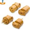 imageCable Matters 4Pack 3 Prong Extension Cord Plug Replacement UL Listed 2X NEMA 515R and 2X NEMA 515P Replacement Plugs  Extension Cord Ends in BrownBrown