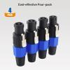 imageCable Matters 4Pack 4Pole Speaker Cable Connector  Max OD 85mm033 inches Compatible with Neutrik Speakon Connector NL4FC NL4FX NL4 Series