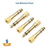 imageCable Matters 5Pack 14 to 18 Headphone Adapter 635mm to 35mm Adapter Male to Female Gold Plated Stereo Headphone 35mm to 14 Adapter5Pack