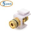 imageCable Matters 5Pack Banana Jack Binding Post Keystone Jack Inserts with Black RingBlack