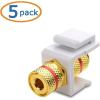 imageCable Matters 5Pack Banana Jack Binding Post Keystone Jack Inserts with Black RingRed