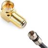 imageCable Matters 5Pack Gold Plated Right Angle FType Coaxial RG6 Adapter