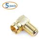 imageCable Matters 5Pack Gold Plated Right Angle FType Coaxial RG6 Adapter