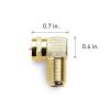 imageCable Matters 5Pack Gold Plated Right Angle FType Coaxial RG6 Adapter