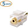 imageCable Matters 5Pack GoldPlated 35mm TRS Keystone Jack Inserts in White