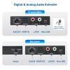 imageCable Matters 990ft Extra Long Range Audio Over Ethernet Adapter Kit with Builtin Digital to Analog ConverterDAC Support Optical Audio Toslink LR RCA AudioExtender Over Cat5eCat6 Adapter