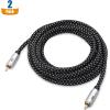 imageCable Matters Braided 2Pack Shielded Subwoofer Cable  6ft  18m RCA Cord Digital Coaxial Audio Cable for LFE Subwoofer Home Theater Systems and More10 Feet