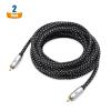 imageCable Matters Braided 2Pack Shielded Subwoofer Cable  6ft  18m RCA Cord Digital Coaxial Audio Cable for LFE Subwoofer Home Theater Systems and More15 Feet