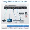 imageCable Matters HDMI 21 Audio Extractor with eARC Dolby Atmos DTS HDMI to Optical Adapter for TV Amplifier Works with Sonos Samsung Soundbars Max 51 Ch for Optical No PS3 Xbox 360 Support