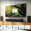 imageCable Matters HDMI 21 Audio Extractor with eARC Dolby Atmos DTS HDMI to Optical Adapter for TV Amplifier Works with Sonos Samsung Soundbars Max 51 Ch for Optical No PS3 Xbox 360 Support