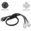 imageCable Matters LEDLit 3 Prong 30 Amp to 15 Amp Adapter for Generator 30 AMP to 110 Adapter Splitter 3 Feet  NEMA L530P to 2X 520R