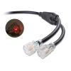 imageCable Matters LEDLit 4 Prong 30 Amp to 15 Amp Adapter for Generator  30 Inches NEMA L1430P to 2X 520R 30 AMP to 110 Adapter Splitter