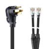 imageCable Matters LEDLit 4 Prong 50 Amp to 20 Amp Adapter for Generator 50 AMP to 110 Adapter Splitter 25 Feet  NEMA L450P to 2X 520R