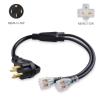 imageCable Matters LEDLit 4 Prong 50 Amp to 20 Amp Adapter for Generator 50 AMP to 110 Adapter Splitter 25 Feet  NEMA L450P to 2X 520R