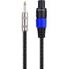 imageCable Matters Premium Braided 12AWG 14 Inch TS to Speaker Cable 6 ft Compatible with Speakon NL4FC Port6 ft