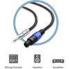 imageCable Matters Premium Braided 12AWG 14 Inch TS to Speaker Cable 6 ft Compatible with Speakon NL4FC Port6 ft