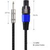 imageCable Matters Premium Braided 12AWG 14 Inch TS to Speaker Cable 6 ft Compatible with Speakon NL4FC Port6 ft