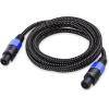 imageCable Matters Premium Braided 12AWG Speaker Cable 3 ft Compatible with Speakon NL4FC Port10 ft