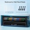 imageCable Matters Rackmount or Wall Mount 1U 24 Port Keystone Patch Panel with Cable Management and Support Bar 19inch Blank Patch Panel for Keystone Jacks1U