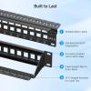 imageCable Matters Rackmount or Wall Mount 1U 24 Port Keystone Patch Panel with Cable Management and Support Bar 19inch Blank Patch Panel for Keystone Jacks1U