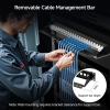 imageCable Matters Rackmount or Wall Mount 1U 24 Port Keystone Patch Panel with Cable Management and Support Bar 19inch Blank Patch Panel for Keystone Jacks1U