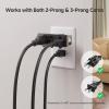 imageCable Matters UL Listed 2Pack 3Outlet Grounded 180 Degree Swivel Wall Tap 3 Plug Wall Adapter MultiPlug Outlets WhiteBlack