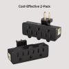 imageCable Matters UL Listed 2Pack 3Outlet Grounded 180 Degree Swivel Wall Tap 3 Plug Wall Adapter MultiPlug Outlets WhiteBlack