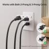 imageCable Matters UL Listed 2Pack 3Outlet Grounded 180 Degree Swivel Wall Tap 3 Plug Wall Adapter MultiPlug Outlets WhiteWhite