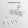 imageCable Matters UL Listed 2Pack 3Outlet Grounded 180 Degree Swivel Wall Tap 3 Plug Wall Adapter MultiPlug Outlets WhiteWhite