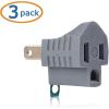 imageCable Matters UL Listed 3Pack 2 Prong to 3 Prong Outlet Adapter in Gray 3 Prong to 2 Prong Plug Adapter  Allows a 2 Prong Outlet to Accept 3 Prong Plugs