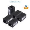 imageCable Matters UL Listed 5Pack 10Gbps Cat 6 Ethernet Coupler RJ45 Coupler Cat6 RJ45 Female to Female Adapter Ethernet Extender Adapter in Black Compatible with Cat6A Cat5eBlack