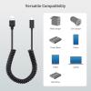 imageCable Matters USB to USB C Coiled Cable with 3A15W Fast Charging 14ft Support Apple CarPlay Android Auto Coiled USBA to USBC Cable for iPhone 1615 Pro Max Plus Galaxy S23 iPad1Pack
