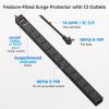 imageETL Certified Cable Matters WallMountable 12 Outlet Power Strip  8ft Cord Metal 2100J Surge Protector with 15A Circuit Breaker Industrial Power Strip Surge Protector for Garage Workshop Black12Outlet