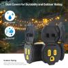 imageETL Listed Cable Matters 2Pack 3 Way Outdoor Plug Splitter 15A 1875W IndoorOutdoor Multi Plug Outlet 3 Way Plug Adapter in BlackBlack