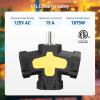 imageETL Listed Cable Matters 2Pack 3 Way Outdoor Plug Splitter 15A 1875W IndoorOutdoor Multi Plug Outlet 3 Way Plug Adapter in BlackBlack
