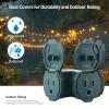 imageETL Listed Cable Matters 2Pack 3 Way Outdoor Plug Splitter 15A 1875W IndoorOutdoor Multi Plug Outlet 3 Way Plug Adapter in BlackGreen