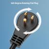 imageETL Listed Cable Matters 2Pack 3Outlet Power Strip Extension Cord with 3 Prong Outlets and 360Degree Rotating Plug in Black  6ftBlack