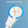 imageETL Listed Cable Matters 2Pack 3Outlet Power Strip Extension Cord with 3 Prong Outlets and 360Degree Rotating Plug in Black  6ftWhite
