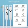 imageETL Listed Cable Matters 2Pack 3Outlet Power Strip Extension Cord with 3 Prong Outlets and 360Degree Rotating Plug in Black  6ftWhite