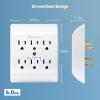 imageETL Listed Cable Matters 2Pack 6 Outlet Extender Wall Tap 15A1875W Multi Plug Wall Outlet  6 Way Plug Power Adapter
