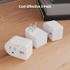 imageETL Listed Cable Matters 3Pack NonBlocking 490 Joules Single Outlet Surge Protector 15A  1875W Wall Surge Protector Outlet WhiteWhite