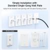 imageUL Listed Cable Matters 10Pack Low Profile 2Port Keystone Jack Wall Plate RJ45 Wall Plate for Keystone Jacks in White1Port
