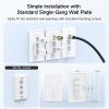 imageUL Listed Cable Matters 10Pack Low Profile 2Port Keystone Jack Wall Plate RJ45 Wall Plate for Keystone Jacks in White3Port
