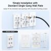 imageUL Listed Cable Matters 10Pack Low Profile 2Port Keystone Jack Wall Plate RJ45 Wall Plate for Keystone Jacks in White4Port